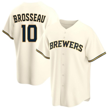 Cream Mike Brosseau Youth Milwaukee Brewers Home Jersey - Replica