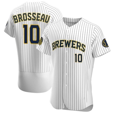 White Mike Brosseau Men's Milwaukee Brewers Alternate Jersey - Authentic Big Tall